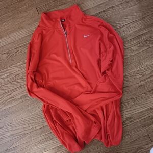 Nike Bright Red Quarter-Zip Top Running, Dri-fit